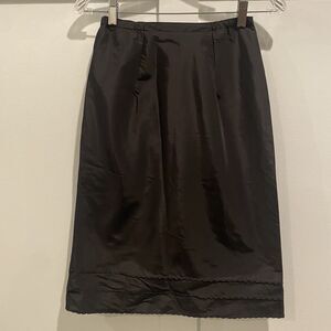 Vintage Deena‎ Slip Skirt Small Black Scallop Detail Hem Coquette Cottagecore